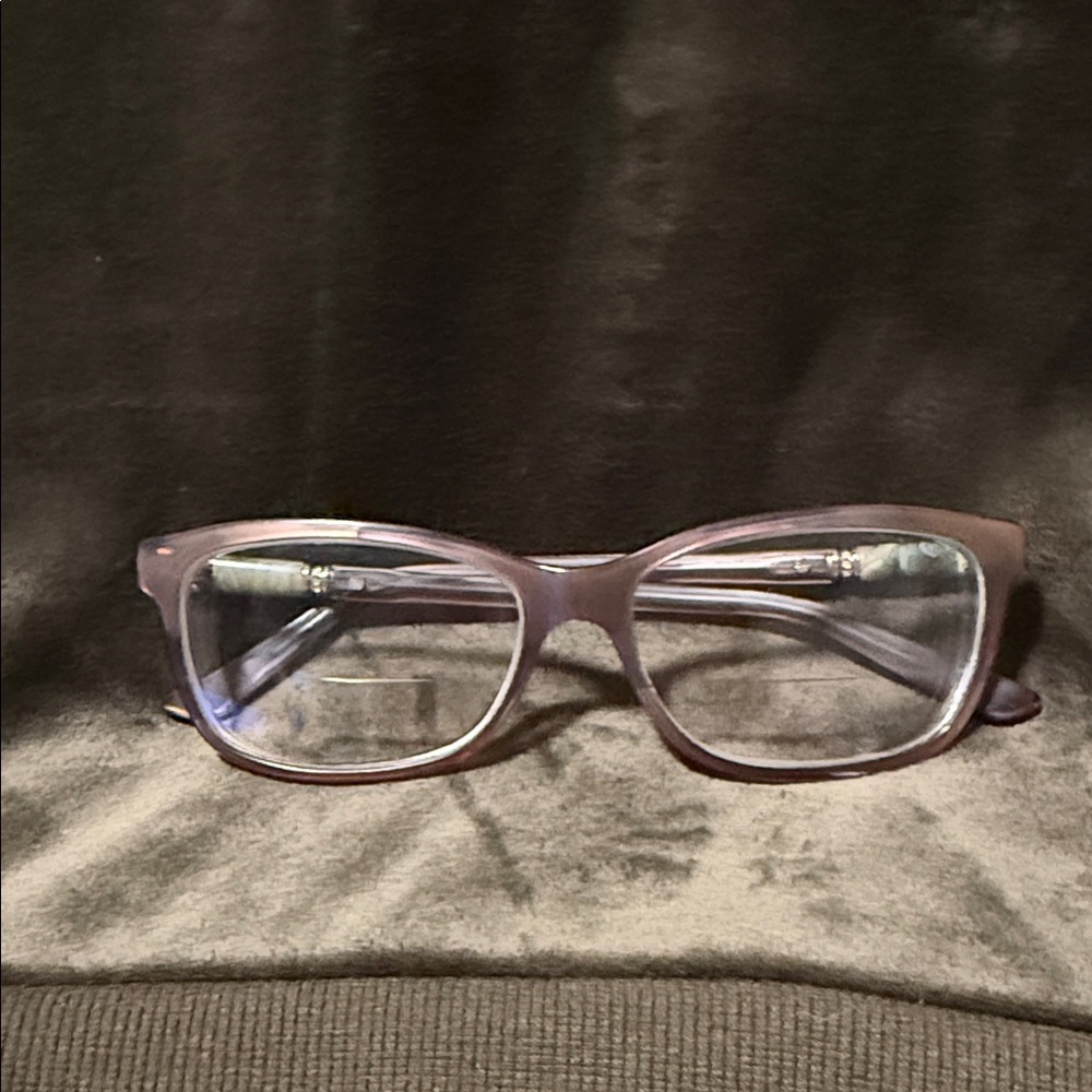 Swarovski Pink mix with a light lavender. Prescribe Eyeglasses